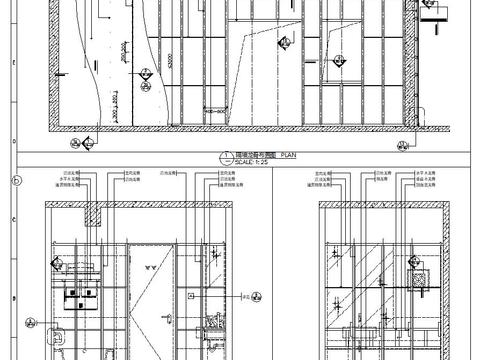  隔墙施工工艺CAD节点图 
