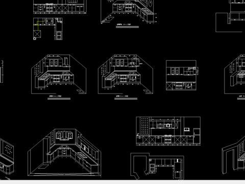  立体厨房建筑CAD施工图 