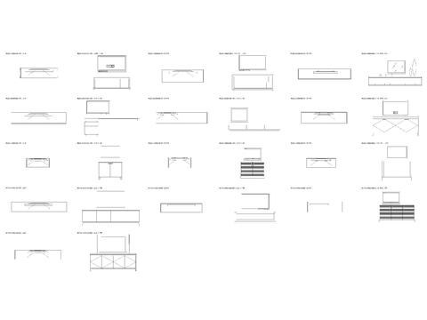  现代电视柜带储物功能柜平面图cad图库 