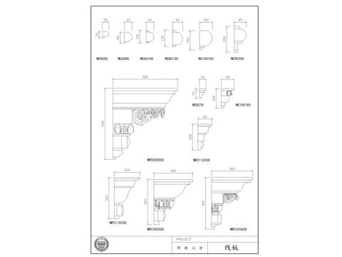  欧式线板CAD节点大样 