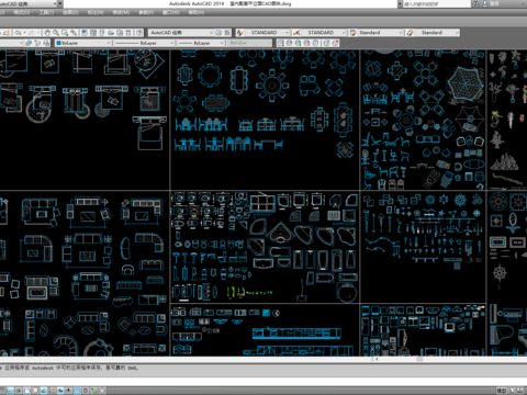  室内配套平立面cad图库 