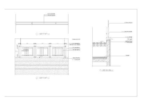  挡墙栏杆详图cad大样图 