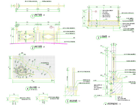  三拱石拱桥CAD节点大样 