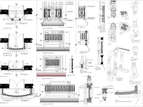  欧式护栏CAD图库 