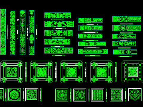  中式彩画cad图库 