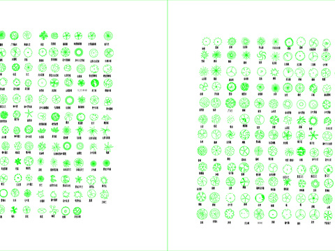  数百种CAD平面树木图库 