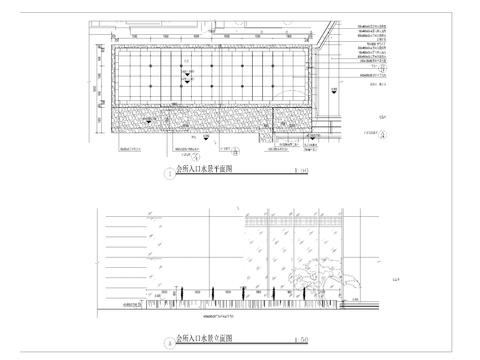  会所入口水景 cad平面图 