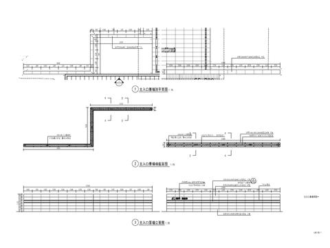 现代对景景墙cad大样图 