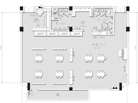  幼儿园教室CAD平面图 