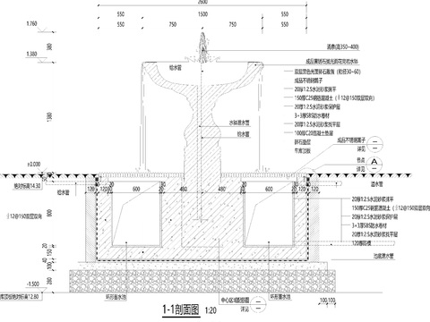  欧式古典花钵水景CAD节点大样 