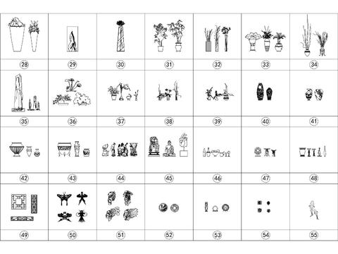 端景台 饰品CAD施工图 