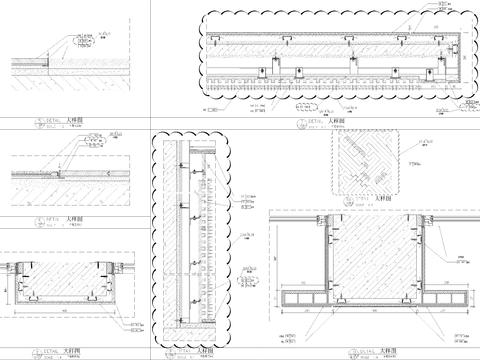  VIP包间墙身石材cad大样图 