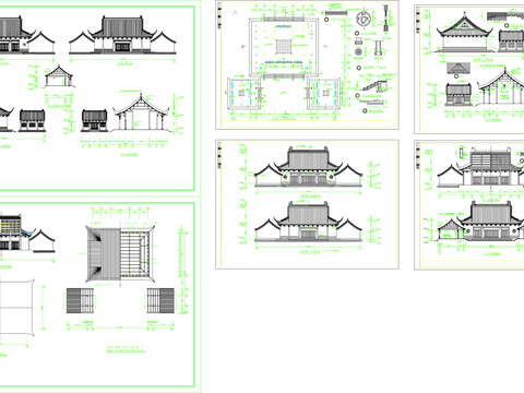  古建筑cad施工图 