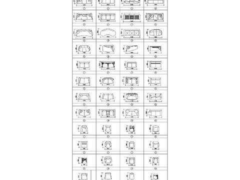  常用沙发cad图库 