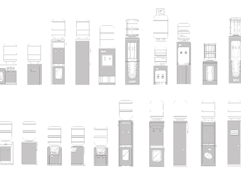  饮水机cad图库 