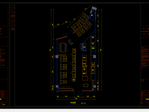  奶茶店cad施工图 