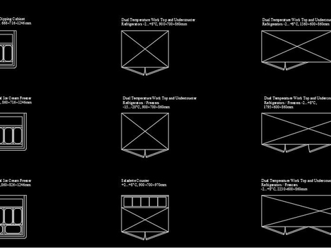  商用制冷设备cad图库 