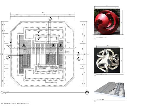  雕塑水景 水景cad大样图 