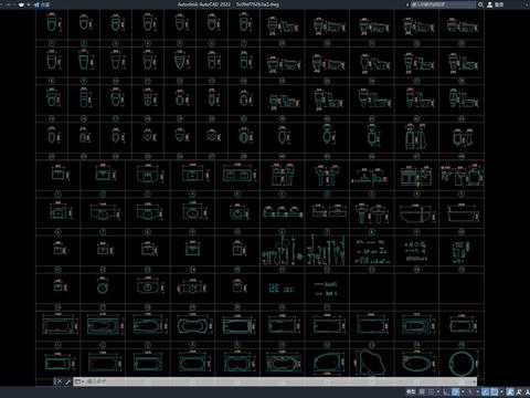  CAD常用洁具模型cad图库 