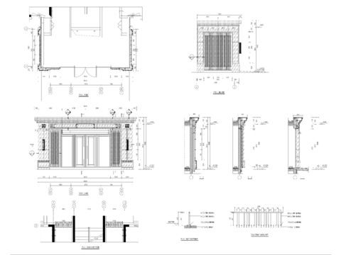  住宅楼单元入口cad大样图 