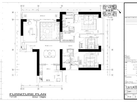  华润城样板房CAD施工图 