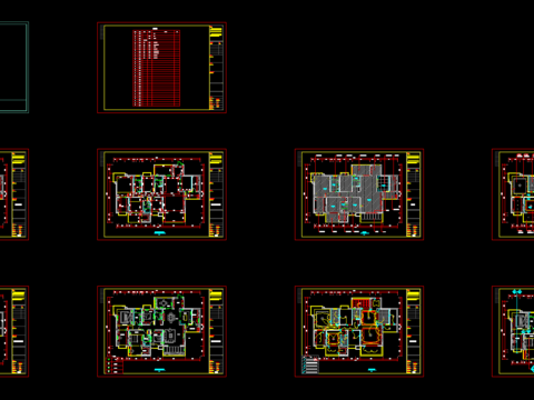  东南亚风格五居室住宅CAD施工图 