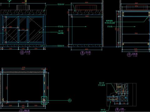  卫生间洗手台cad施工图 