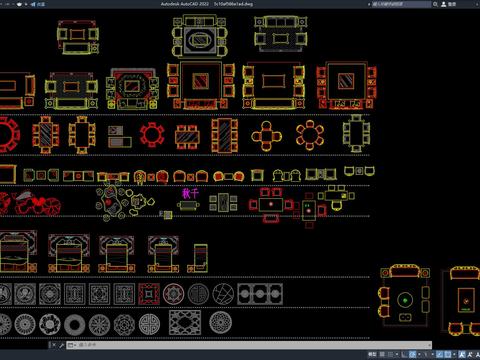  沙发 地面拼花 地毯cad图库 