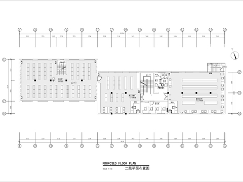 图书馆书吧cad平面图 
