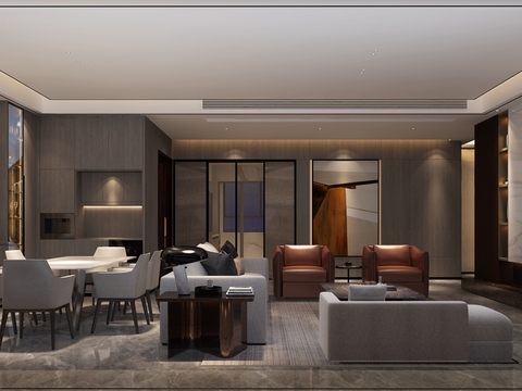  皇万科马郦宫样板房方案施工图效果图物料 