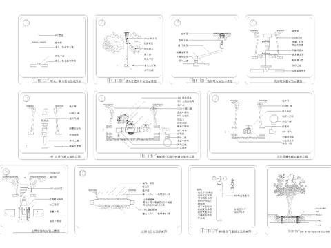  喷灌浇灌系统cad大样图 