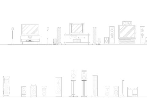  电器立面cad图库 