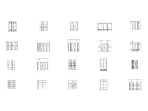  现代门窗 推拉门 移门cad图库 