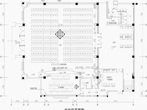  會議室培訓(xùn)室cad施工圖 