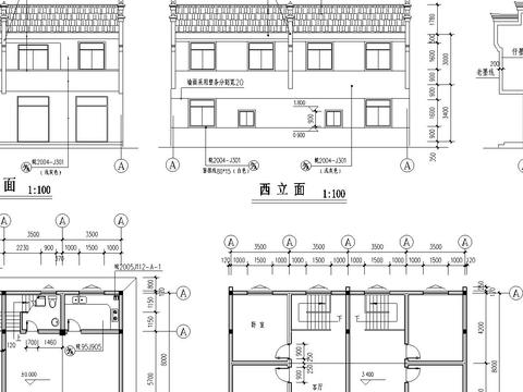  二層門面居住樓CAD施工圖 