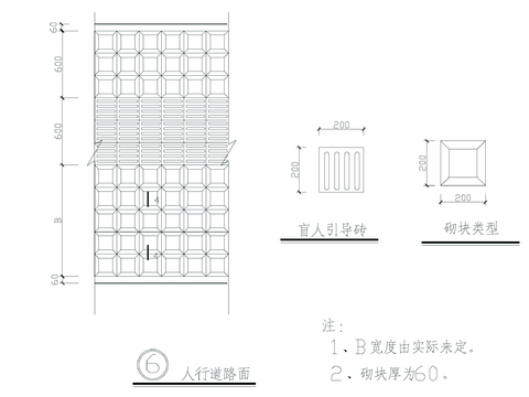  各种园林小路盲道节点大样 