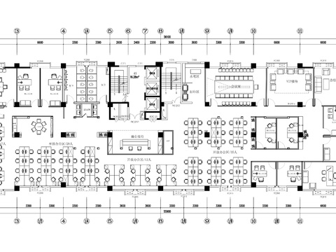  1000㎡办公室平面CAD节点大样 