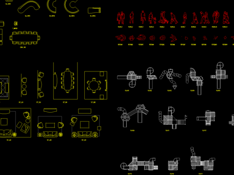 建筑安装园林等综合性图块CAD施工图 