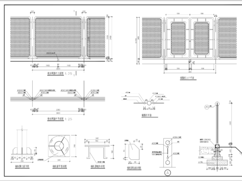  铁丝网围栏节点大样 