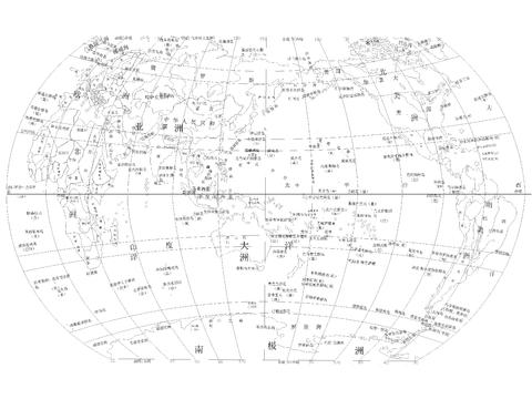  世界地图cad图库 