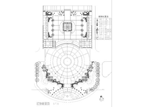  廣場景觀及植物CAD施工圖 