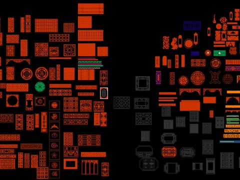  镂空雕花cad图库 