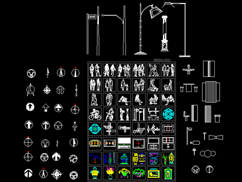  立面人和指北针节点大样 