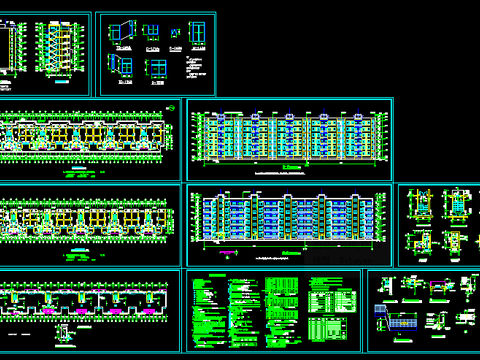  多层住宅楼建筑外观室内平面规划cad施工图 