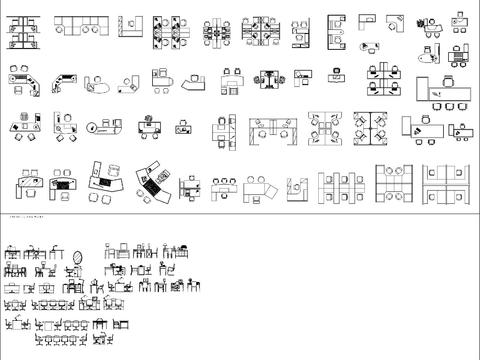  办公空间cad图库 