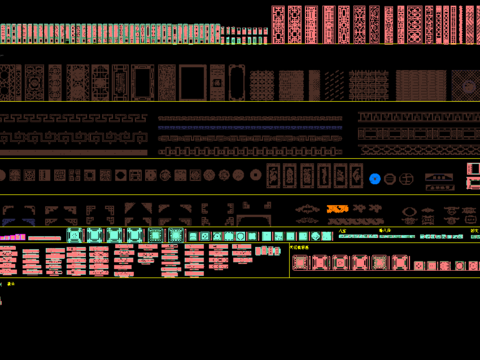  中式网格栅CAD图库 