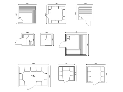 蒸汽桑拿房cad平面图 