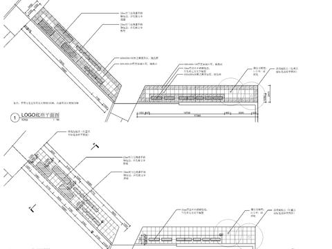  公园入口LOGO字雕塑cad大样图 