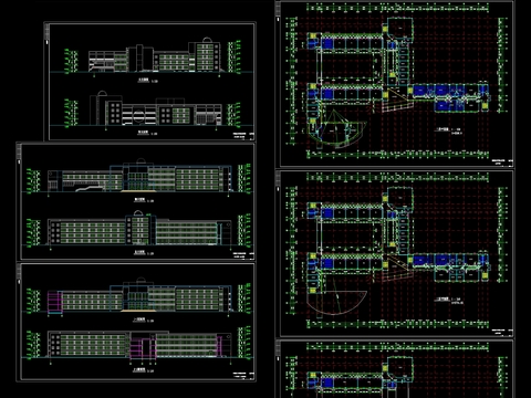  學(xué)校全套建筑cad施工圖 