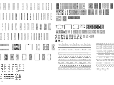  中式花格CAD图库 